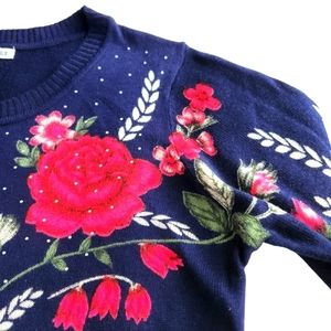 Emily Daniel's Rose and Rhinestone sweater